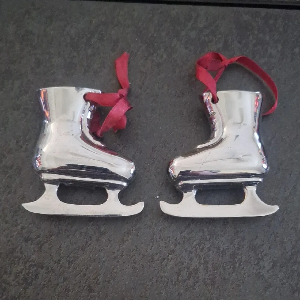 Vintage Restoration Hardware Ice Skate Ornaments
